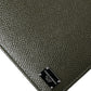 Olive Green Calfskin Leather Bifold Card Holder Wallet