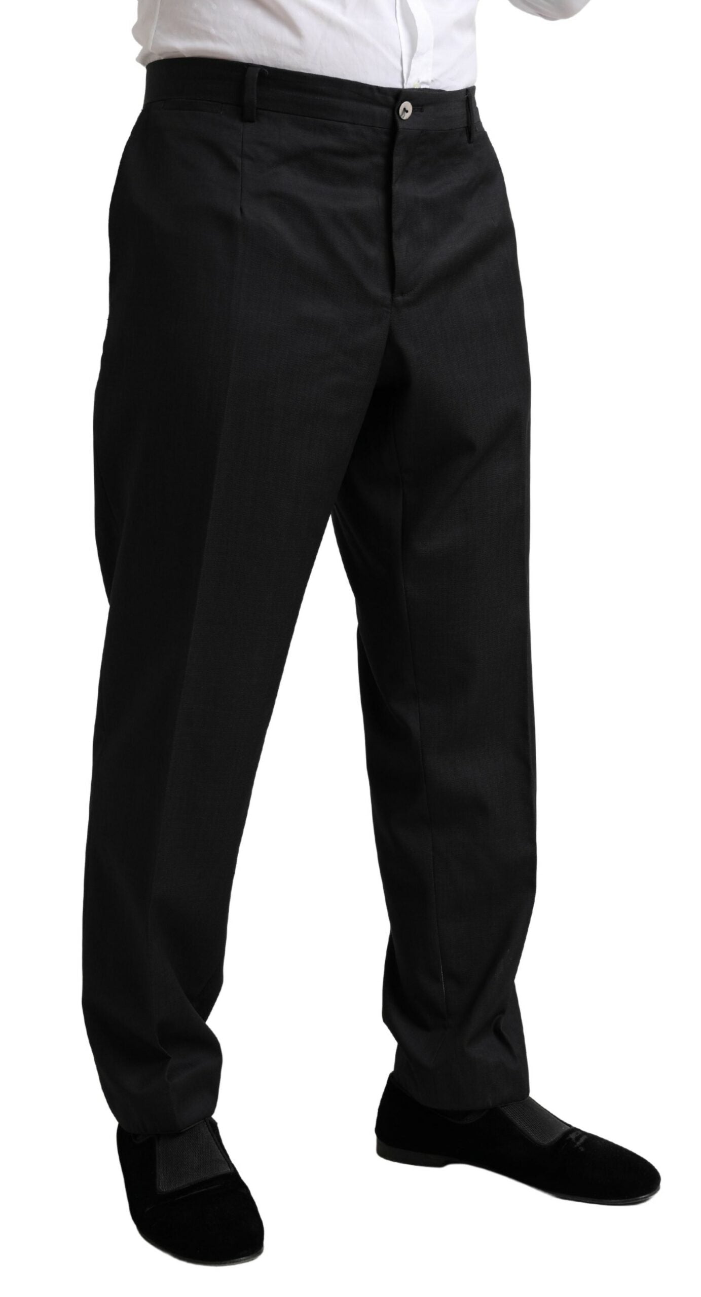 Elegant Black Virgin Wool Martini Suit