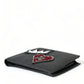 Black Leather Crown Heart Patch Bifold Card Holder Wallet