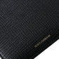 Black Leather Crown Heart Patch Bifold Card Holder Wallet