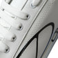 White Blue Leather Low Top Sneakers Shoes
