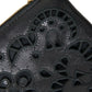 Black Floral Embroidered Leather Chain Clutch Bag