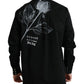 Black Floral Cotton Collared Dress Shirt
