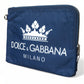 Blue DG Milano Print Nylon Pouch Clutch Men Bag