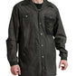 Dark Gray Cotton Collared Long Sleeves Shirt