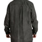 Dark Gray Cotton Collared Long Sleeves Shirt