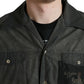 Dark Gray Cotton Collared Long Sleeves Shirt