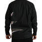 Black Floral Cotton Collared Long Sleeves Men Shirt