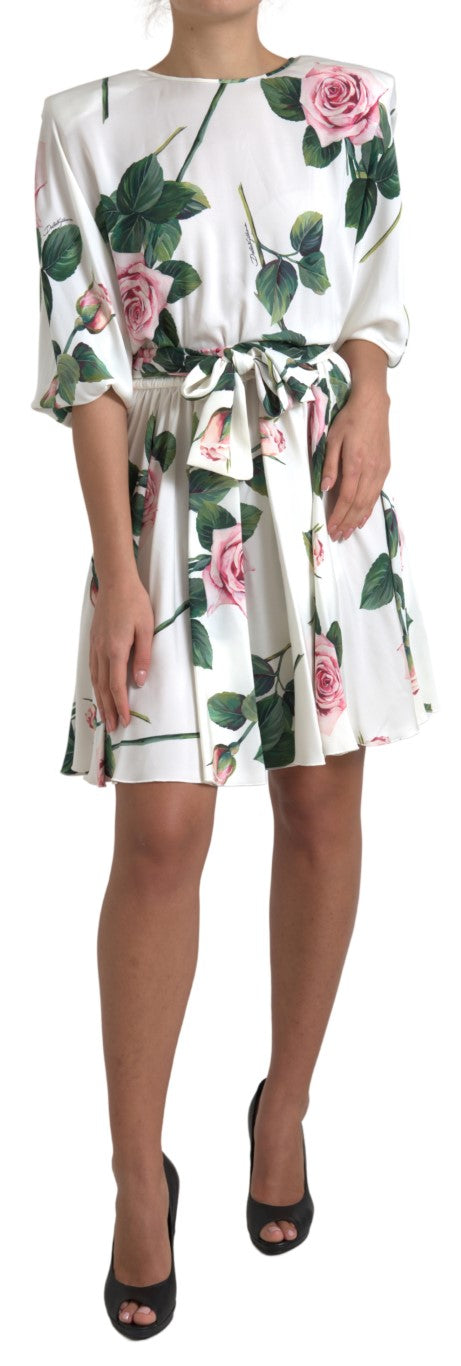 Elegant Floral A-Line Knee-Length Dress