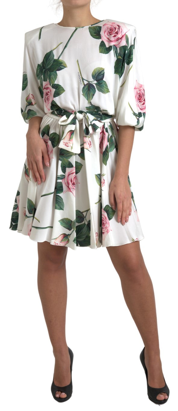 Elegant Floral A-Line Knee-Length Dress