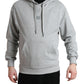 Gray Cotton Logo Hooded Sweatshirt Sweater