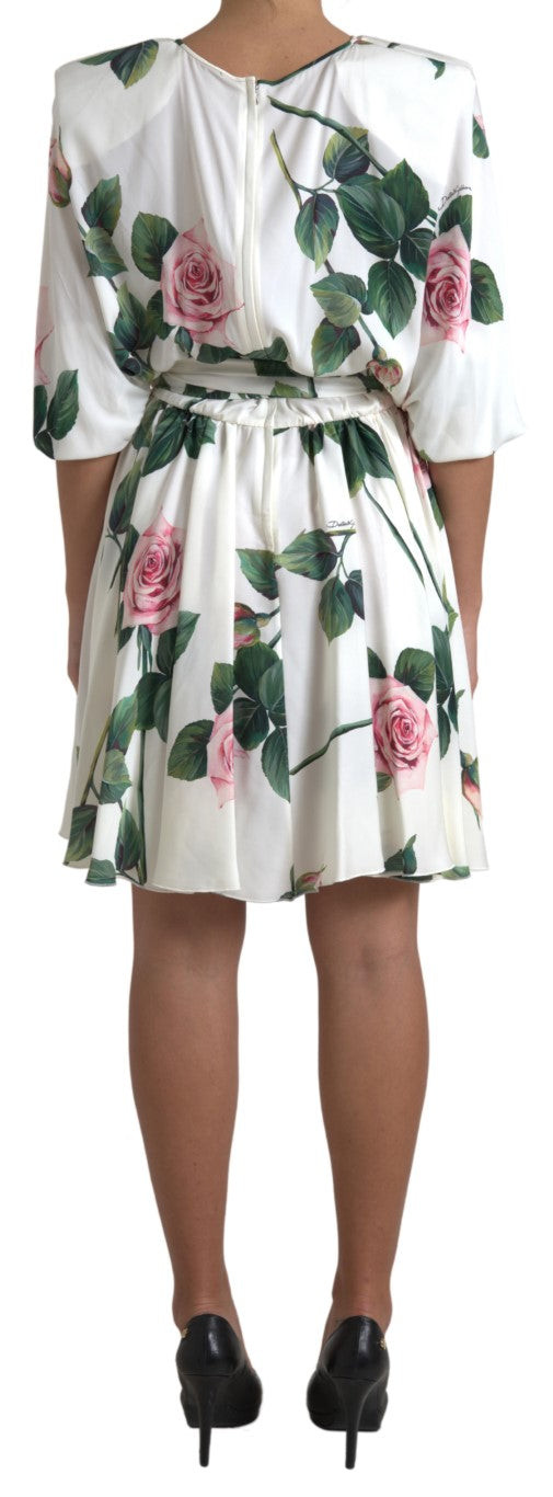 Elegant Floral A-Line Knee-Length Dress