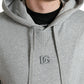 Gray Cotton Logo Hooded Sweatshirt Sweater