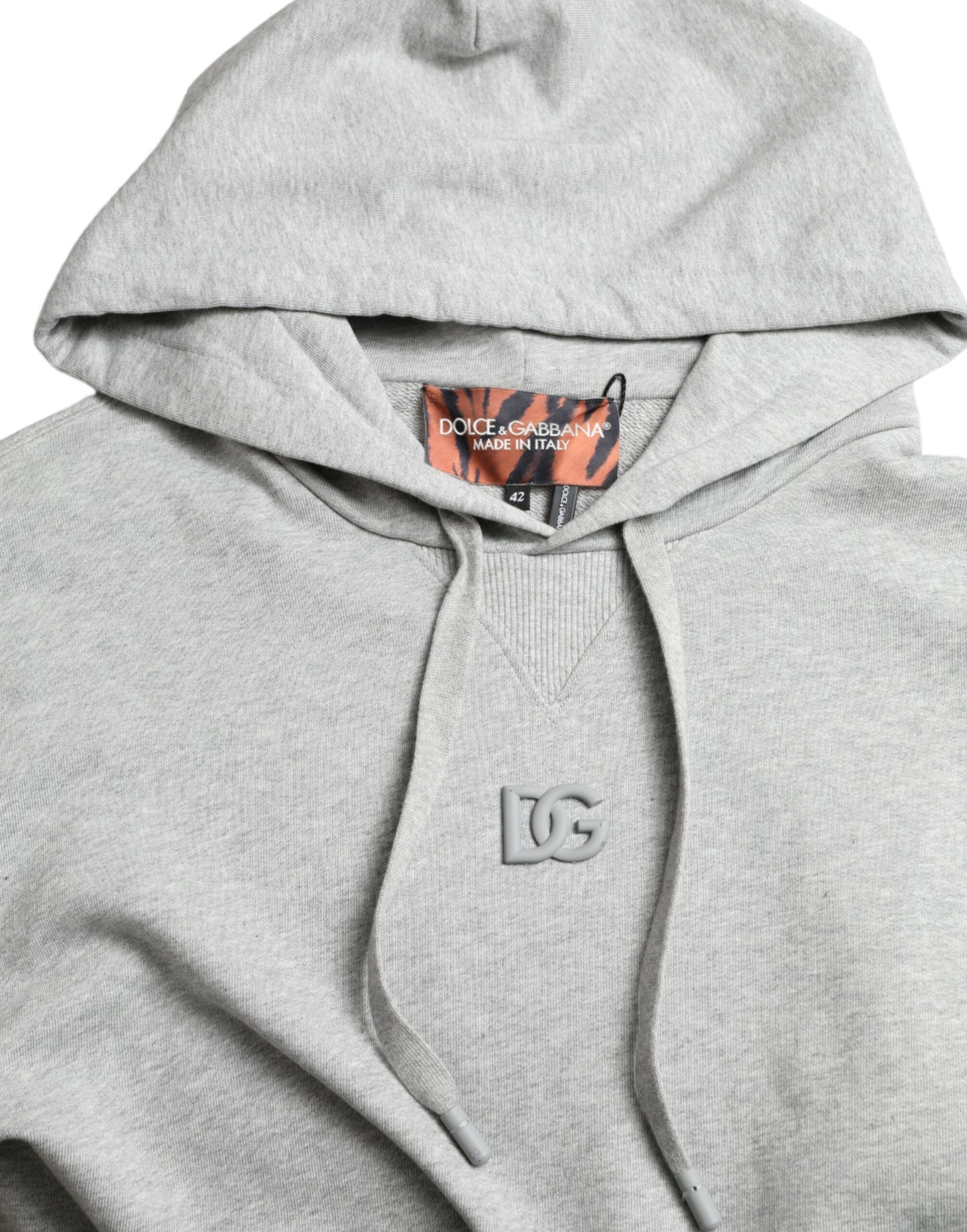 Gray Cotton Logo Hooded Sweatshirt Sweater