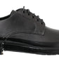 Black Leather Derby Dress Shoes