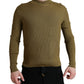 Army Green Viscose Crewneck Pullover Sweater