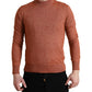 Orange Cashmere Crew Neck Pullover Sweater
