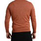 Orange Cashmere Crew Neck Pullover Sweater
