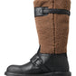 Black Leather Brown Shearling Boots