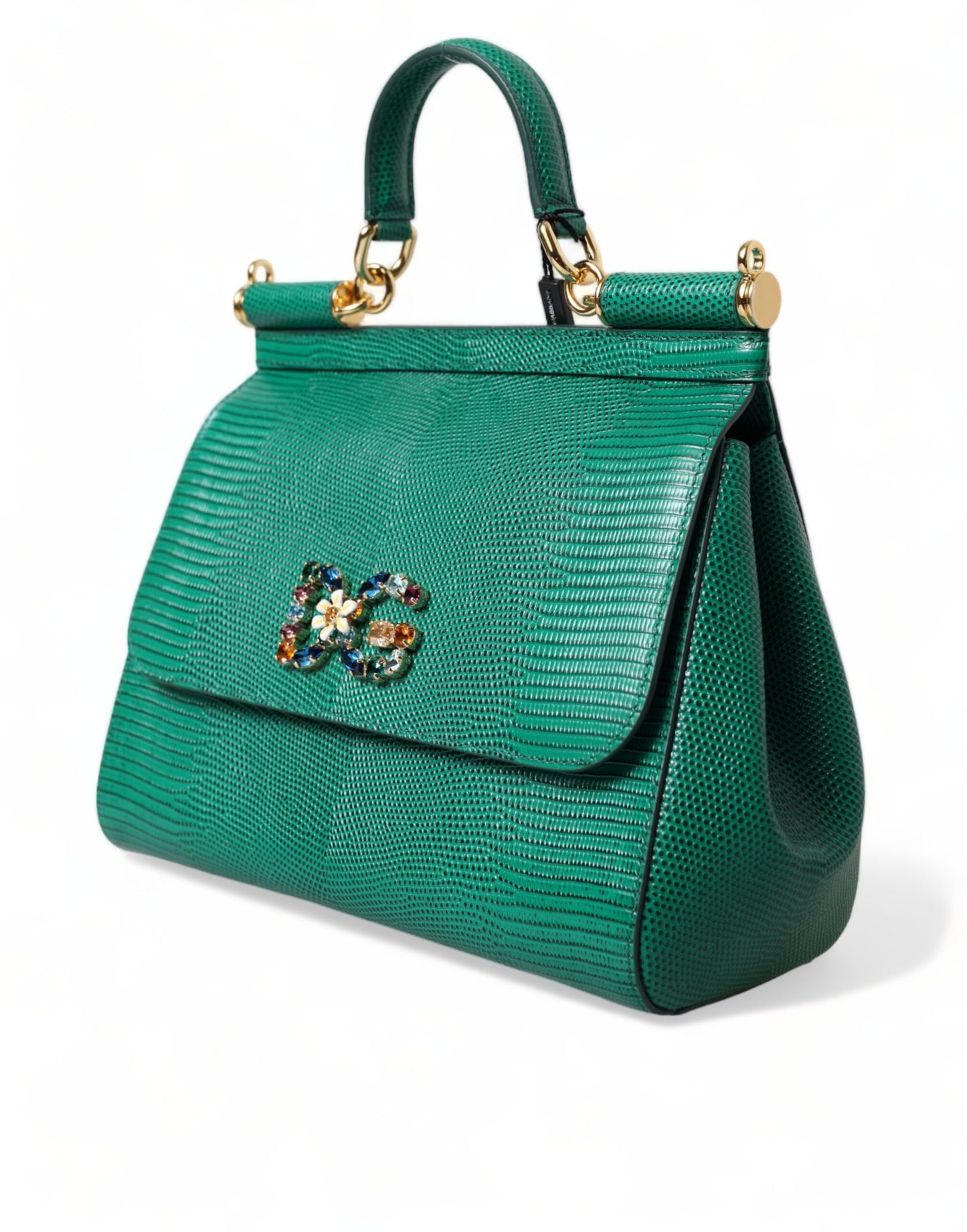 Elegant Green Leather Miss Sicily Satchel