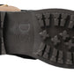Black Leather Brown Shearling Boots