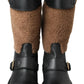 Black Leather Brown Shearling Boots