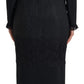 Black Sheer Floral Lace Sheath Midi Dress