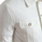 White Cotton Stretch Collared Denim Jacket