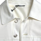 White Cotton Stretch Collared Denim Jacket