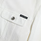 White Cotton Stretch Collared Denim Jacket
