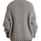 Gray Alpaca Fur V-neck Men Pullover Sweater