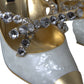 Elegant White Patent Crystal Bow Heels