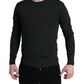 Gray Wool Round Neck Pullover Sweater