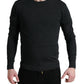 Gray Wool Round Neck Pullover Sweater