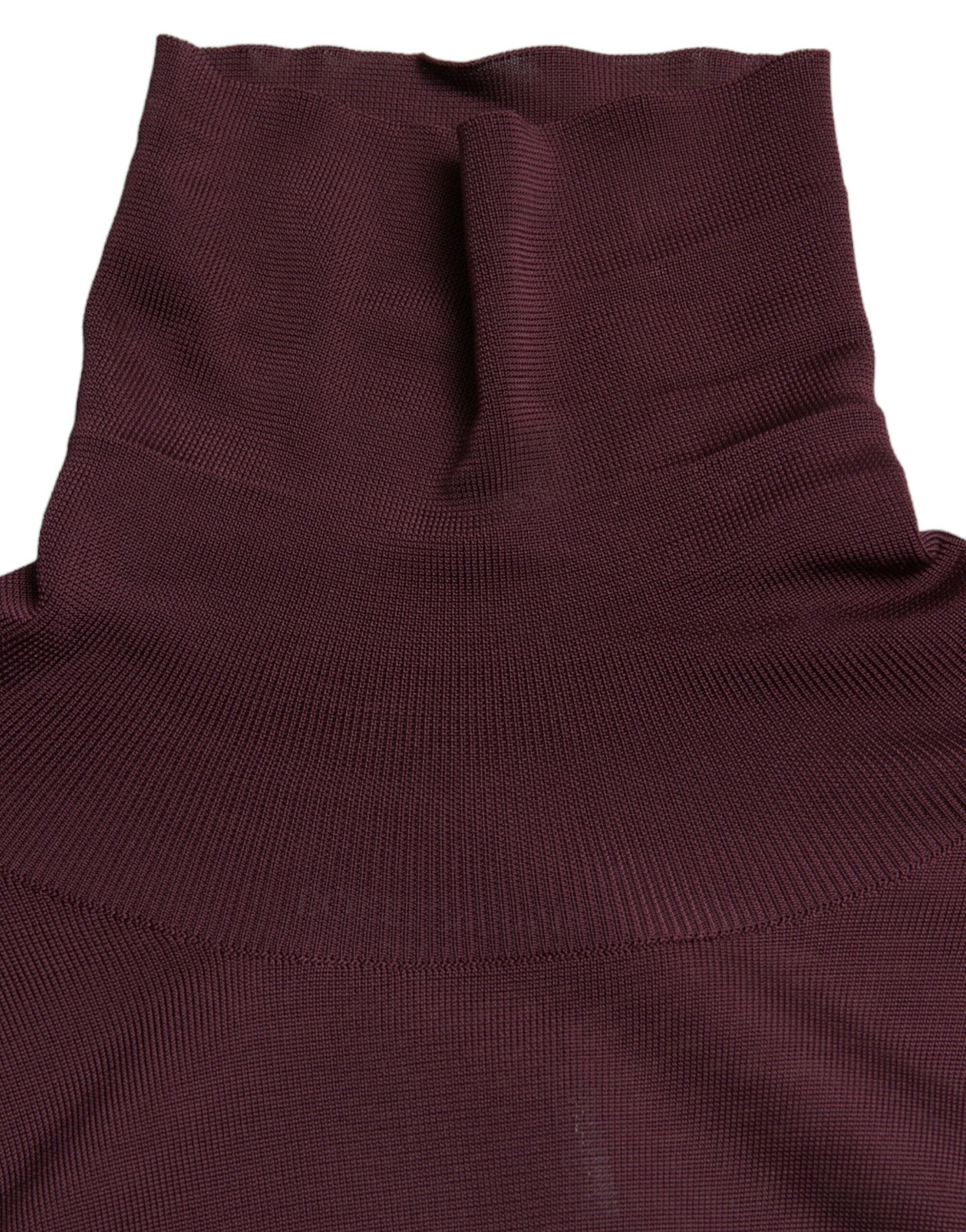 Maroon Viscose Turtleneck Pullover Sweater