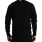 Black Wool Round Neck Pullover Sweater