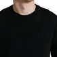 Black Wool Round Neck Pullover Sweater