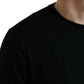 Black Wool Round Neck Pullover Sweater