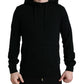 Black Cashmere Hooded Pullover Sweater