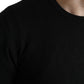 Black Cotton Crew Neck Men Pullover Sweater