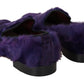 Plush Purple Sheep Fur Loafers