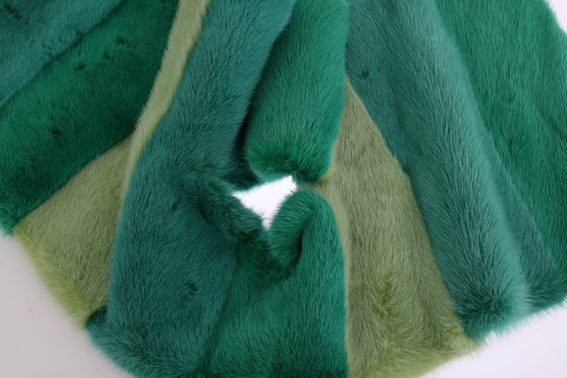 Elegant Green Mink Fur Scarf Wrap