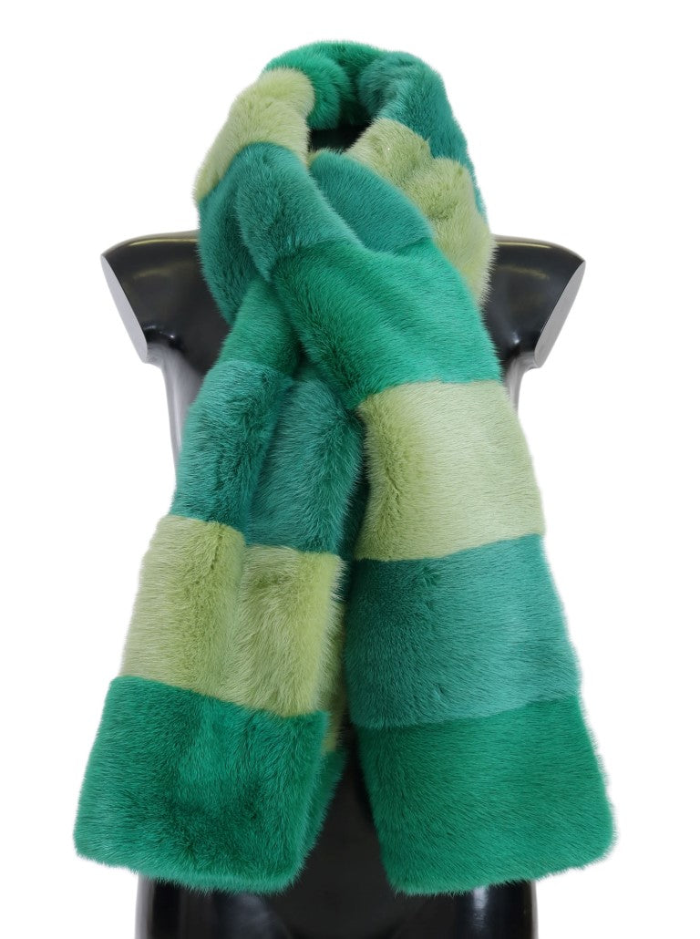 Elegant Green Mink Fur Scarf Wrap