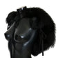 Elegant Black Silver Fox Fur Wrap Scarf