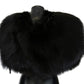 Elegant Black Silver Fox Fur Wrap Scarf