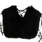Elegant Black Silver Fox Fur Wrap Scarf