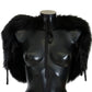 Elegant Black Silver Fox Fur Wrap Scarf