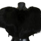 Elegant Black Silver Fox Fur Scarf