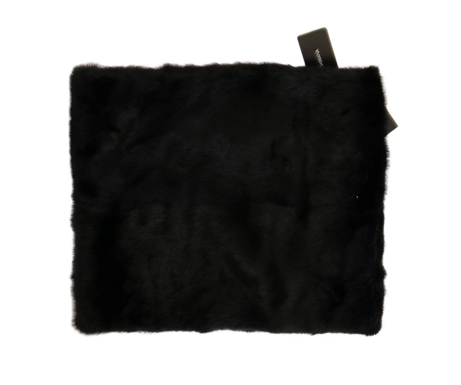 Elegant Black Mink Fur Shoulder Wrap Scarf