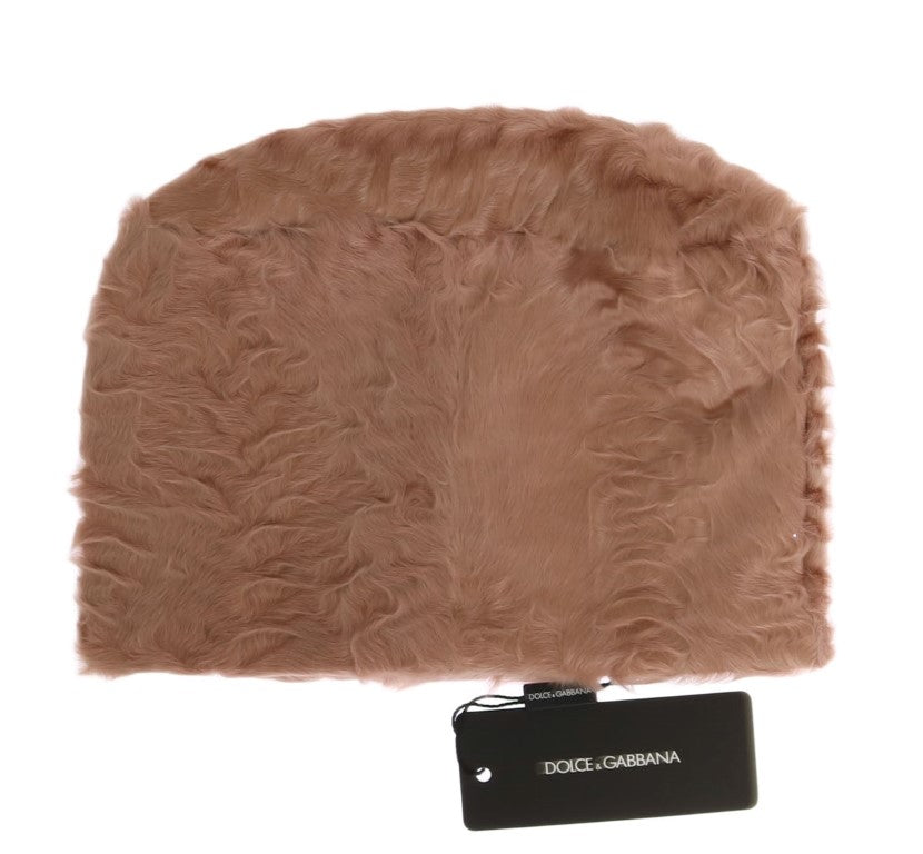 Beige Xiangao Fur Beanie - Timeless Elegance